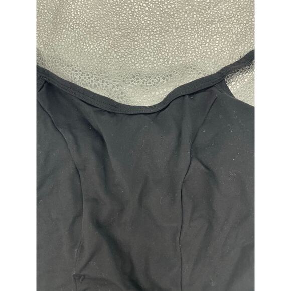 Solid Black One-Piece Swim Bathing Suit Women's - Picture 3 of 6